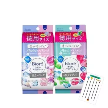 Biore Освежающие матирующие салфетки Морской к Цветочному аромату 28 шт. Мята к Ягоде аромату 28 шт. Набор лотереи Chabel каждого из [набор из 2 шт.] & + (1 (Всего