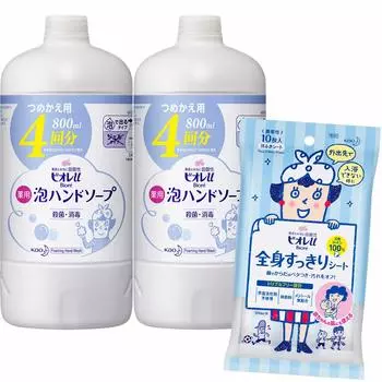 Biore U Foam Hand Soap с мягким цитрусовым ароматом, сменный блок 800 мл x 2 Biore U Full Body Refreshing Sheet 10 шт. [Оптовая закупка] [Квази-лекарство] +