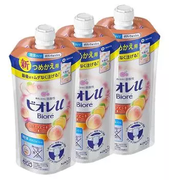 Biore u Сладкий персик Аромат Сменный блок 340мл x 3 [Оптовая покупка]