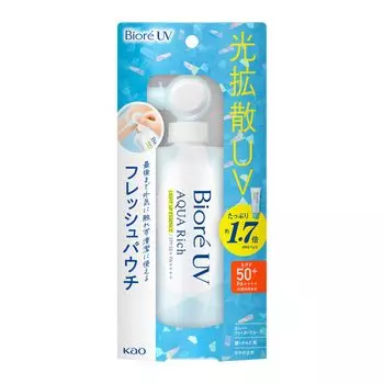 Biore UV Aqua Rich Light Up Essence Fresh Pouch 120 г Солнцезащитный крем SPF50 белый