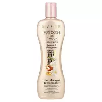 BioSilk Silk Therapy®, Шампунь и кондиционер 2-в-1 для собак, Жасмин и мед, 12 жидких унций (355 мл)