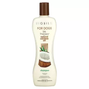 Biosilk, Silky Therapy, с натуральным шампунем на основе кокосового масла, для собак, 12 жидких унций (355 мл)