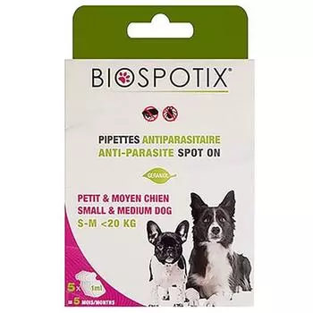Биоспатик Спот-Он для собак малого и среднего размера, 1мл, 5 шт.