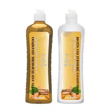 Биотиновый шампунь, набор шампуней, способствующий росту волос, питающий кожу головы, увлажняющий шампунь для контроля жирности, увлажняющий кондиционер 2*450 мл белый