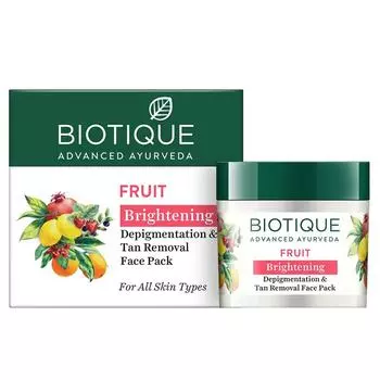 Biotique Bio Fruit Отбеливающая, депигментирующая и удаляющая загар маска для лица, 75 г