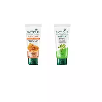 Biotique Bio Комбинированное средство для умывания лица (Ним - 150мл + Медовый гель - 100мл)