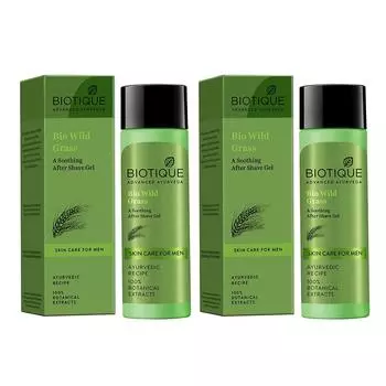 Biotique Bio Wild Grass Успокаивающий гель после бритья для мужчин, 120 мл