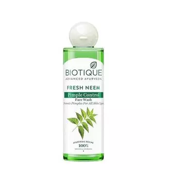 Biotique Fresh Neem Pimple Control Face Wash | Аюрведический | 100% растительные экстракты | Подходит для всех типов кожи | 200 мл