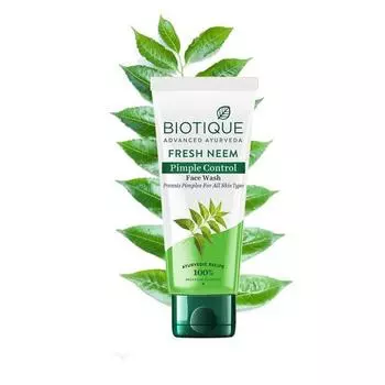 Biotique Fresh Neem Pimple Control Face Wash | Аюрведический и органически чистый | Подходит для всех типов кожи | 150 мл