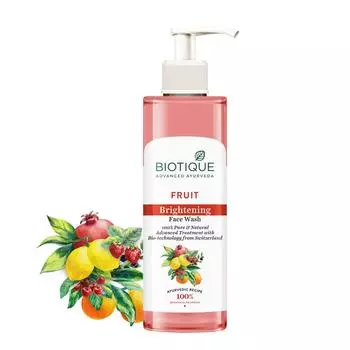 Biotique Fruit Brightening Face Wash | Аюрведический и органически чистый продукт | 100% растительные экстракты | Подходит для всех типов кожи | 200 мл