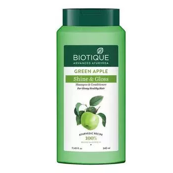 Biotique Green Apple Шампунь и кондиционер для блеска и блеска для блестящих здоровых волос 340мл