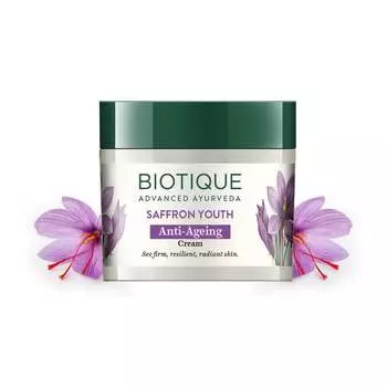 Biotique Омолаживающий крем с шафраном, 50г