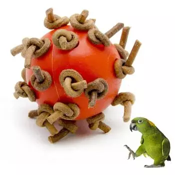 Игрушка для жевания в виде мяча с узелками, диаметр лапки 4 см, подходит для попугая амазон, ара, эклектуса, африканского серого какаду