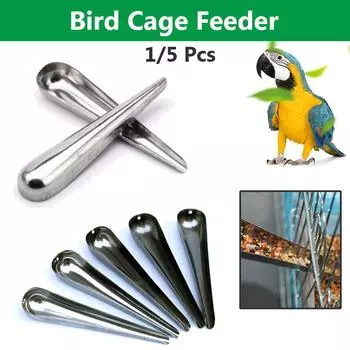 Bird Cage Feeder Stainless Steel Parrot Pigeon Bird Feed Containers Bird Feeding Accessories
