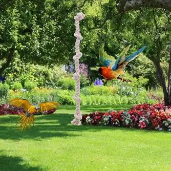 Bird Chew Toys Hanging Parrot Climbing Toy Cotton Rope with Knots Swing Toy Cage Accessories for Small and Medium Bird 1