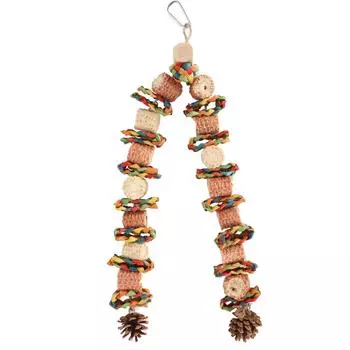 Bird Chewing Toy Beak Grinding Boredom Relief Corn Cob Pine Cone Bird Bite Toy for Medium Large