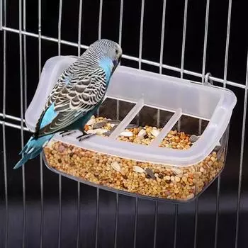 Bird Feeder Cups Parrot Bird Cage Feeder Bowl Plastic Hanging Food Container Bowl for Birds Indoor Outdoor Bird Accessories