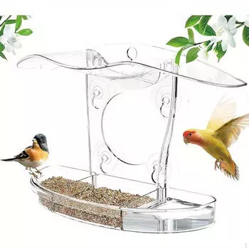Bird Feeder Garden Yard Decoration Easy to Clean Refill Clear Acrylic Accessory for Patio Outside