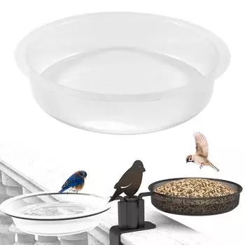 Bird Feeder Transparent Circular Bird Feed Bowl Simple Fashionable Supplies Bird Eating Comfortable Environment And Provide U7D4 белый
