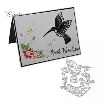 Птица Цветок Металлические Вырубные Штампы DIY Скрапбукинг Бумага Карты Ремесло Дырокол Трафарет серебряный