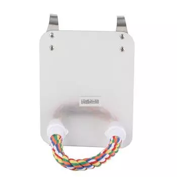 Bird Parrot Biting Chewing Cotton Rope Stand Toy Set with Stainless Steel MirrorType 1