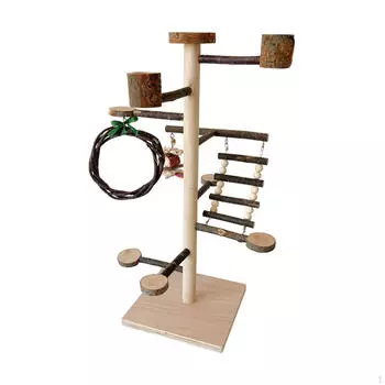 Подставка для насеста для птиц, какаду, настольный держатель для питья, прочный, практичный, с миской, многофункциональный, для попугаев