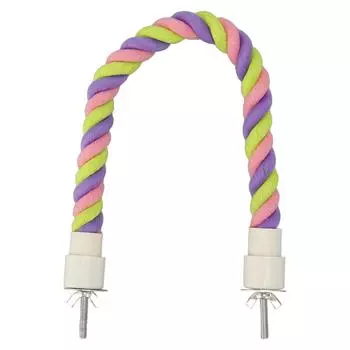 Bird Rope Perch Fun Colorful Swing Climbing Cotton Rope Bird Toys for Parakeets Cockatiels S(for 2-4kg)