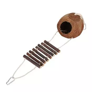 Bird s Nest Hamster Breeding Nest Climbing Ladder Natural Coconut Hideaway Toy House