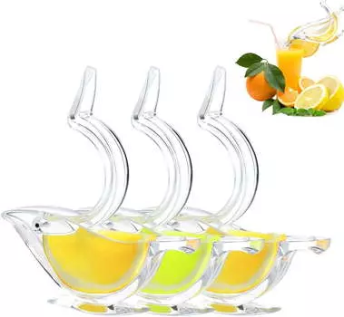 Bird Shaped Lemon Juicer Citrus Juicer With Pouring Spout,Fits Elegantly On The Dinner Plate And Adds Fruit Flavor 3 Pieces