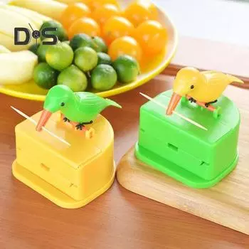 Диспенсер для зубочисток Bird, пресс-держатель для зубочисток Woodpecker, портативный держатель для зубочисток для домашнего офиса, ресторана, рабочего стола, автоматический контейнер для зубочисток A