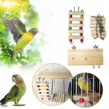 Bird Toy Bell Swing Bird Cage Pendant Pet Rack 3PC Combination Suit