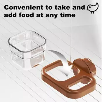 Birds Cage Feeding Bowl Parrot Water Bowl Feeding Cup Chinchilla Cage Accessories Round бежевый