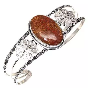 Birds Eye Jasper Gemstone Handmade Silver Jewelry Cuff Bracelets 7 Adjustable