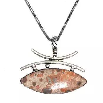 Birds Eye Jasper Gemstone Handmade Women s Unisex Silver Jewelry Pendant 1.5
