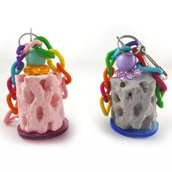 Birds Parrot Grinding Stone Chewing Toy Mouth Molars Stone Toys Hanging String Parrot Cage Parakeet Cockatiel Toy Mineral