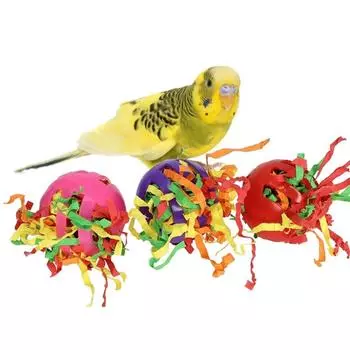 Birds Toys Colorful Foot Rolling Parrot Training Ball Parrotlet Cockatiel Lovebird Bite Resistant Playing Accessories