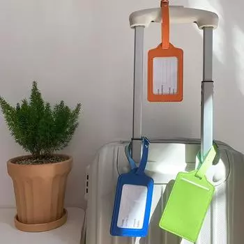 Бирка для багажа из искусственной кожи, переносной посадочный талон для регистрации, подвеска для дорожного бокса, идентификационная бирка, багажная бирка, держатель для карт 10*7 чёрный