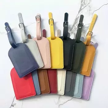 Бирка для багажа из искусственной кожи Spot - бирка для удостоверения личности с защитой от потери для чемодана и дорожной сумки Ginger Yellow