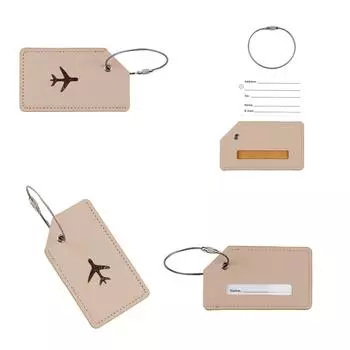 Бирка для багажа со стальными петлями Бирка для чемодана из искусственной кожи Бирка для багажа Дорожная бирка для чемодана Школьная дорожная бирка фиолетовый