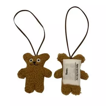 Бирка для имени ребенка Мультяшный медведь Брелок-подвеска для рюкзака Бирки для идентификации Этикетки для детской бутылочки с водой Украшения для сумки Детский подарок A