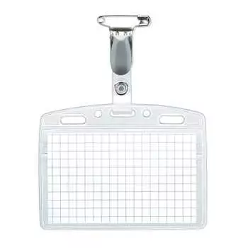 Бирка KOKUYO, булавка/зажим двойного назначения, с застежкой-молнией, размером с визитку, горизонтальная, NAF-160