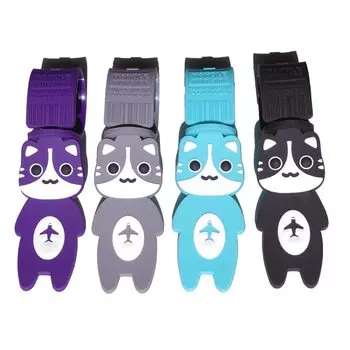 Бирка с именем кошки, силиконовый набор из 4 штук, сумка для детского сада, бирка с именем животного, бирка с именем