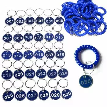 Бирка с номером двери шкафчика гардероба [MITUKE] (синий (1-50))