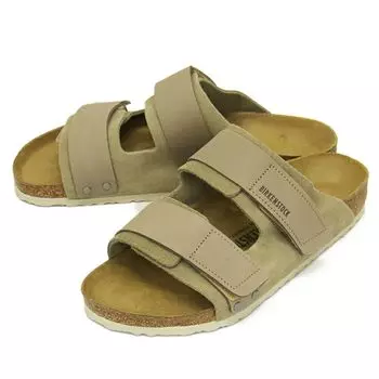 Birkenstock 1025690 UJI Nubuck Suede Leather Regular 43cm Sandals, Taupe, Width, - Approx. 28.0cm