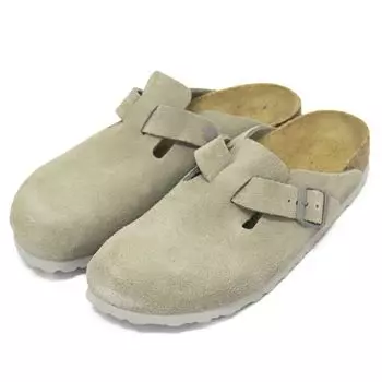 Birkenstock 1027751 Boston Suede Leather Sandals in STONE Narrow 37cm COIN, Width, (Approx. 9.8 inches).