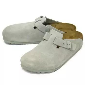 Birkenstock 1029212 Boston Suede Leather Pure Regular 43cm Sandals, Sage, Width, - Approx. 28.0cm