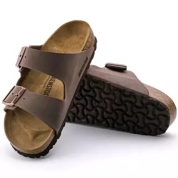 BIRKENSTOCK Arizona Strap Sandals in Nubuck Regular EU 41 151181 Birko-Flor Leather, Unisex, Mocha, (26.5cm),