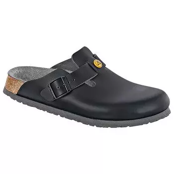 Birkenstock Boston ESD Leather Size cm Clog, Men s, Black, 26.0