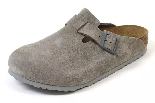 Birkenstock Boston Regular Width Suede Stone Coin 1027688 Coin 41 (Stone (26.5cm))