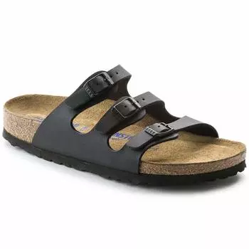 Birkenstock Florida Sandals with Soft Footbed Size cm (Narrow Width), Birko-Flor Women s, Black, 24.0